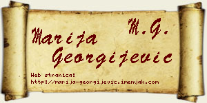 Marija Georgijević vizit kartica